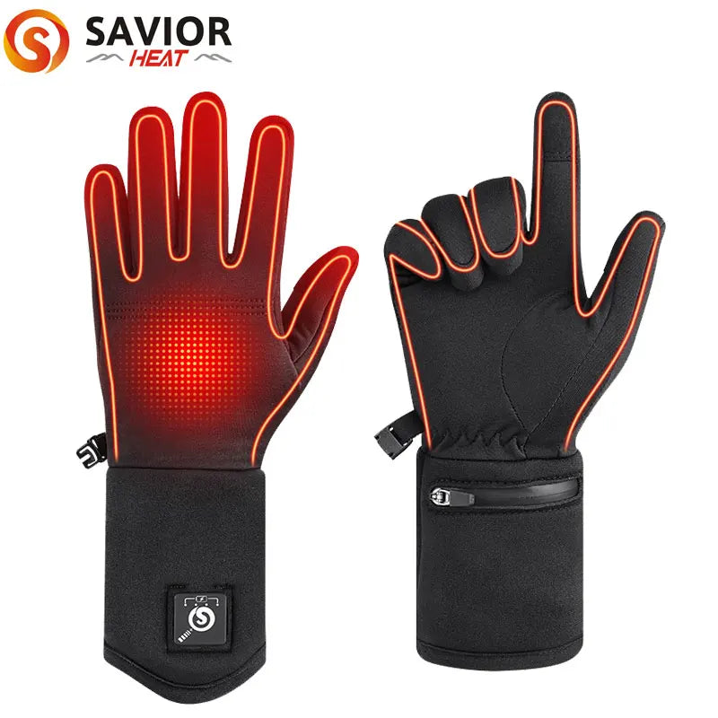 SAVIOR UltraWarm Heated Ski Gloves – Premium Leather & Long Battery Life