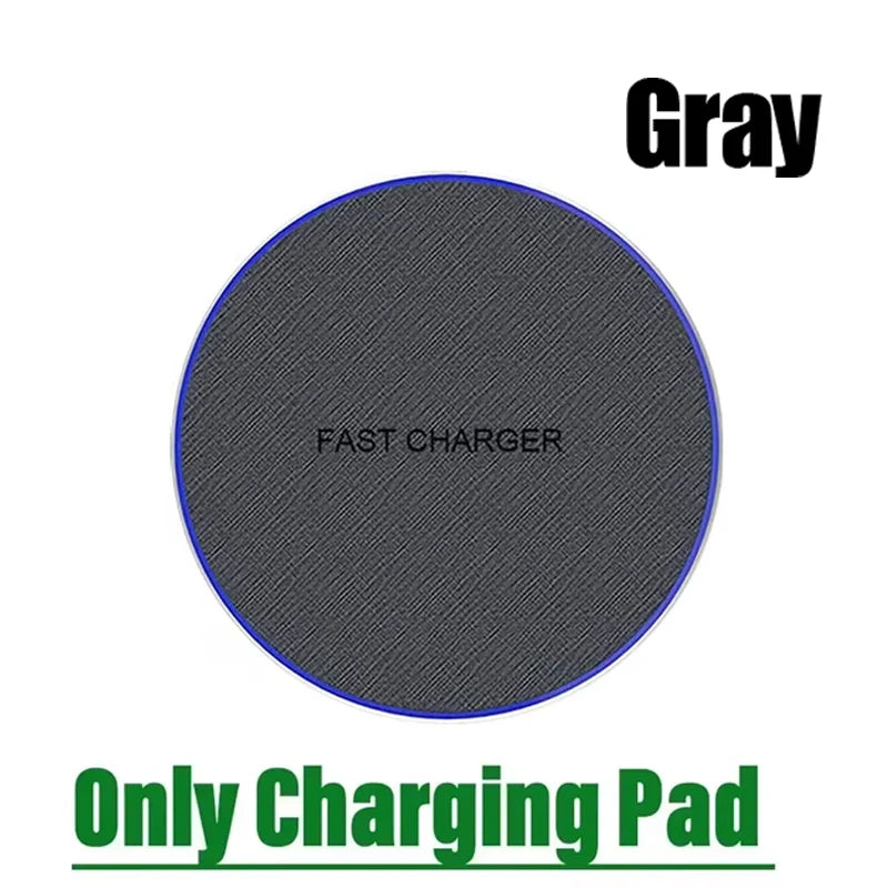 Ultra-Thin Fast Wireless Charger Pad for Samsung Galaxy S24 S23 S22 iPhone 15 14 13 Pro Max Wireless Induction Charging Station