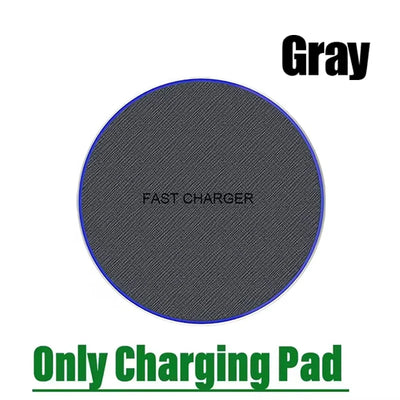 Ultra-Thin Fast Wireless Charger Pad for Samsung Galaxy S24 S23 S22 iPhone 15 14 13 Pro Max Wireless Induction Charging Station