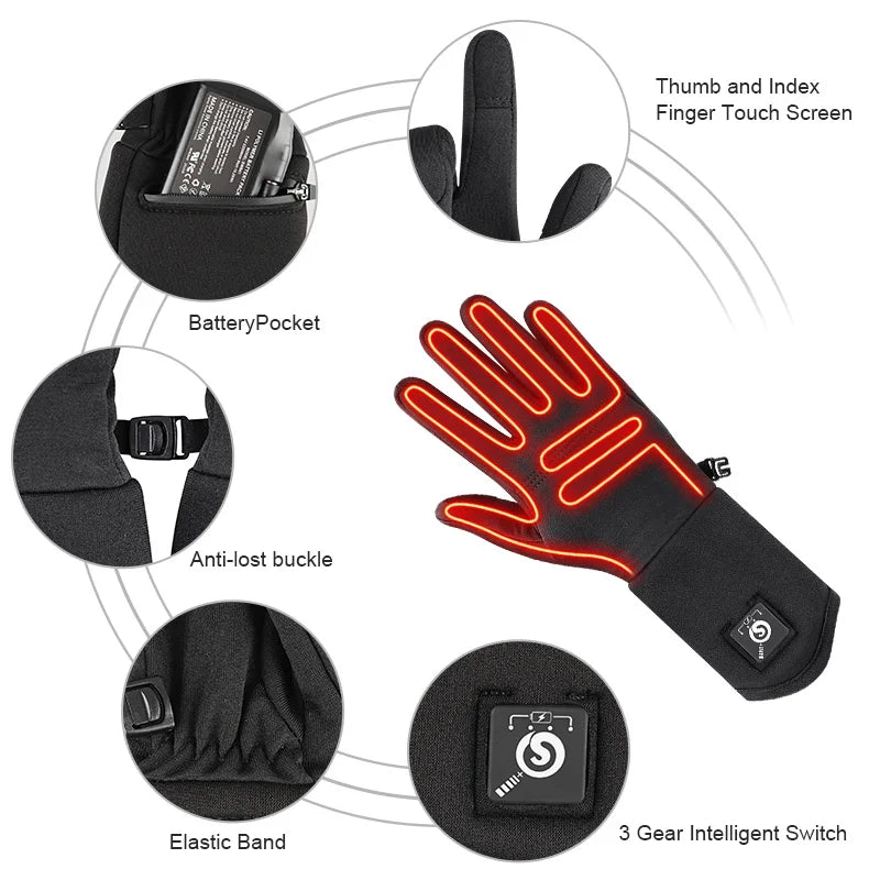 SAVIOR UltraWarm Heated Ski Gloves – Premium Leather & Long Battery Life