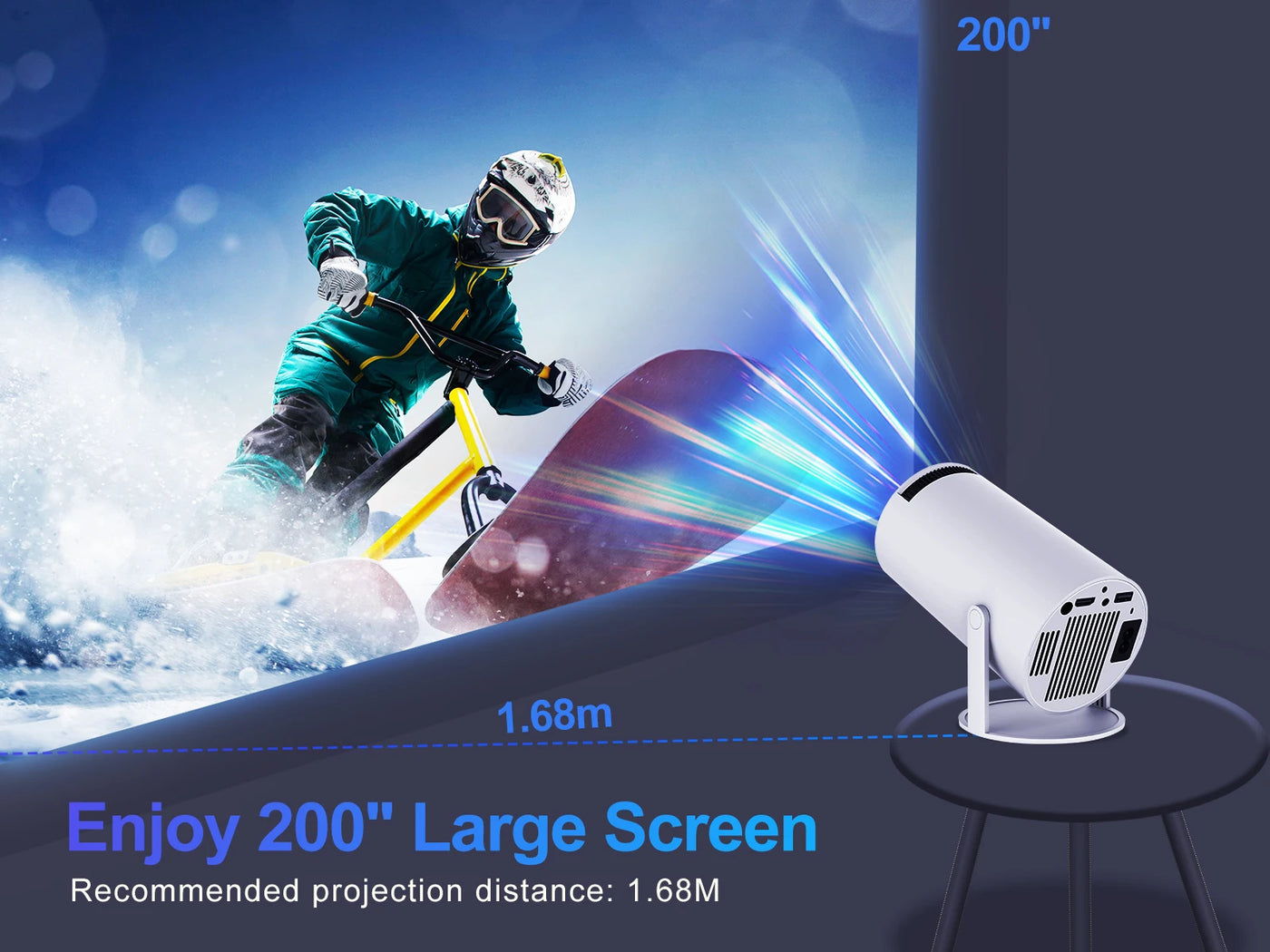 Magcubic HY300 Pro HD Projector – Super Bright 290ANSI, WiFi Mirroring & A3100 Chip for Next-Level Home Entertainment