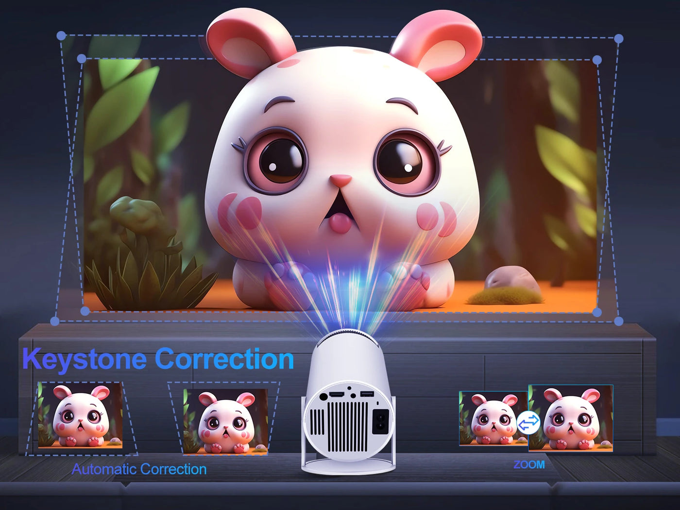 Magcubic HY300 Pro HD Projector – Super Bright 290ANSI, WiFi Mirroring & A3100 Chip for Next-Level Home Entertainment