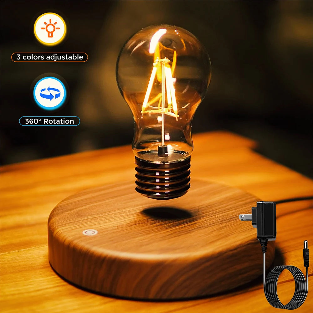 AirSpin Floating Bulb – Levitating LED Night Light Ideal for Creative Gifts