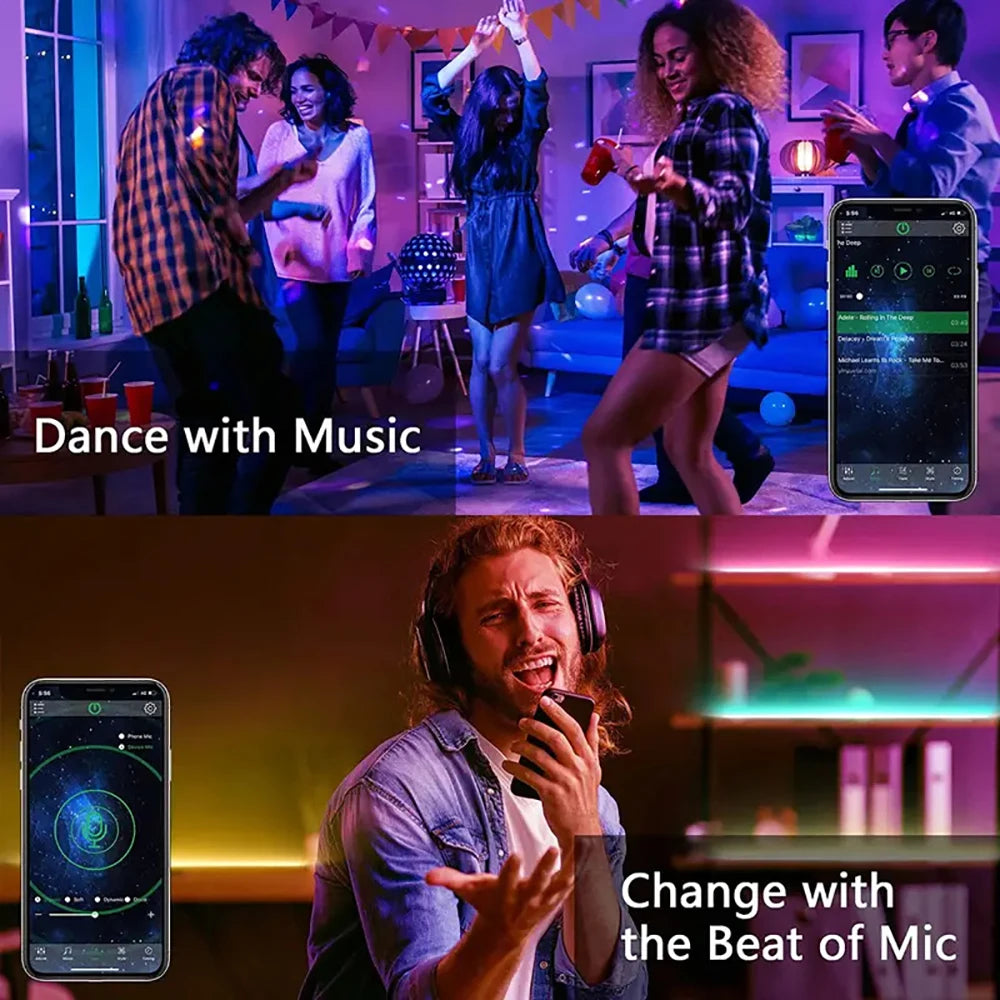 Ultimate 49.2FT LED Strip Light Set – Bluetooth/IR Remote + APP | Vibrant RGB Lighting for Bedroom, TV & Gaming