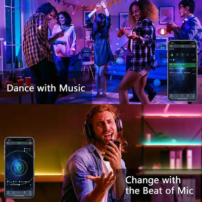 Ultimate 49.2FT LED Strip Light Set – Bluetooth/IR Remote + APP | Vibrant RGB Lighting for Bedroom, TV & Gaming